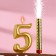 Set a candle for a cake number 5 giant, gold, with a fountain, 9.5 cm
