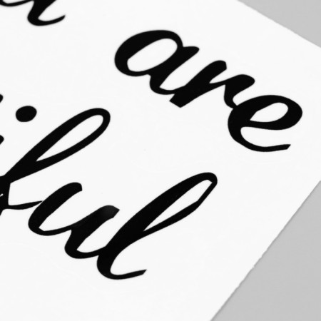Sticking plastic interior black "You are beautiful" 10x16 cm-3