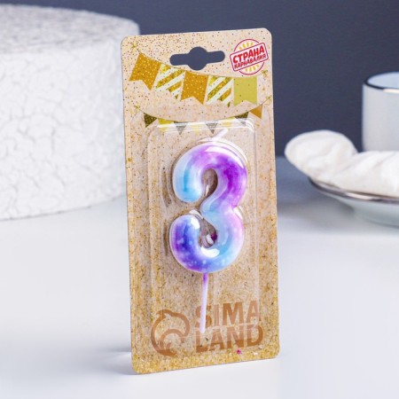 Candle in the cake on the skewer "Galaxy", the number 3, 5.5 cm-1