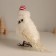 Decor "White owl in a striped cap" 18x10x22 cm