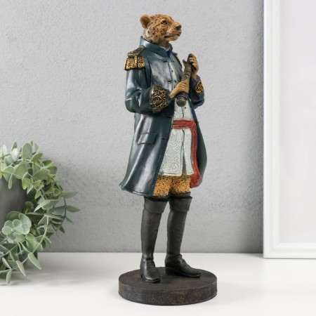 Souvenir Polystone "Cheetah in the Blue Camisole" 12.5x11.5x31 cm-1