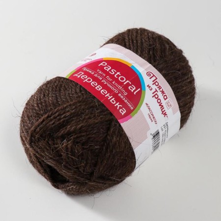 Yarn "village" 100% wool 170m/100g (251 brown)-1