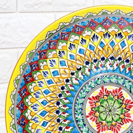 Largan Rishtan ceramics "Patterns", 36 cm, yellow-3