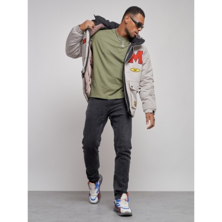 Winter male jacket, size 50, gray color-10
