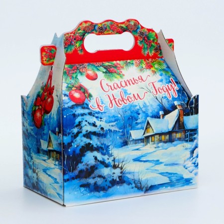 New Year. Gift box New Year's casket is a simple "dream" with animation 20 x 12 x 17 cm.-2