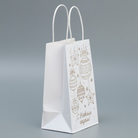 Package gift craft "gold", 12 x 21 x 9 cm, new year-2