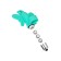 Vibro-tank-button on the finger Eromantica Butterfly, 10 cm, silicone, mint
