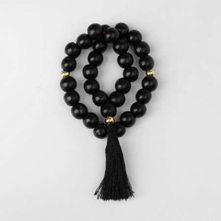Parsing wooden "Orthodox" 31 beads with a black brush, black color-1