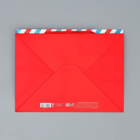 Gift package with a wide bottom "New Year's Post", 25 x 19 x 18 cm, New Year-8