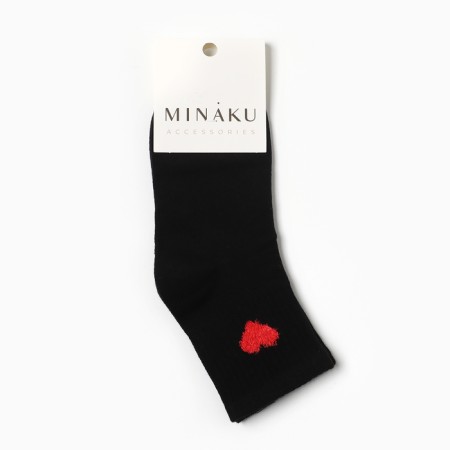 Children's socks "heart" minku, black color, 16-18 cm-2