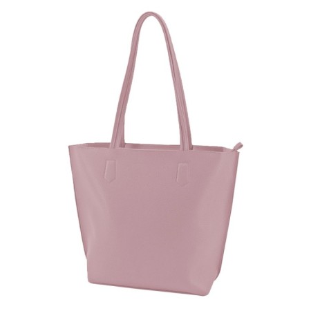Bag women, genuine leather, pink, 30x11x35 cm