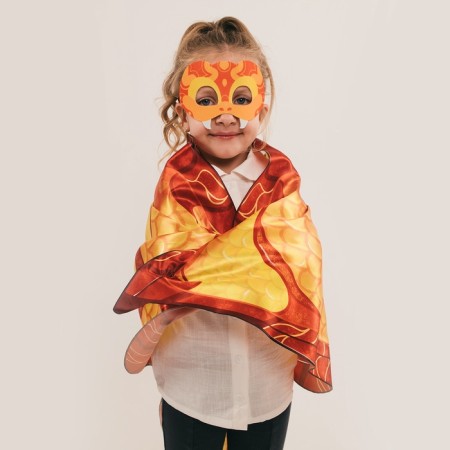New Year! Carnival set "Cool snake", cape, mask, red color-4