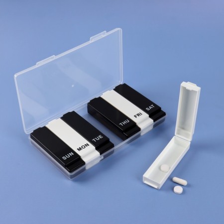 Airman - Organizer "Week", English letters, 19.5 × 11 × 2.5 cm, 7 removable sections, black/white color-2