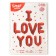 Foil ball 16 "I love you", capital letters, red color