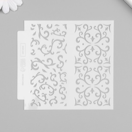 Stencil background plastic "Plant pattern" 13x13 cm-3