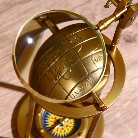 Globus souvenir with compass and magnifier, height 23.5 cm-4