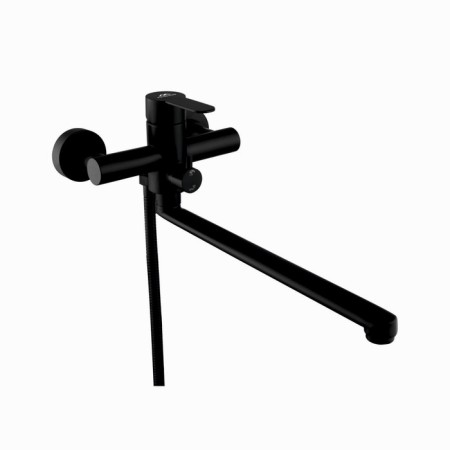 Bath mixer Fashun A52201-7, single-leaf, pour 320 mm, with a shower set, black