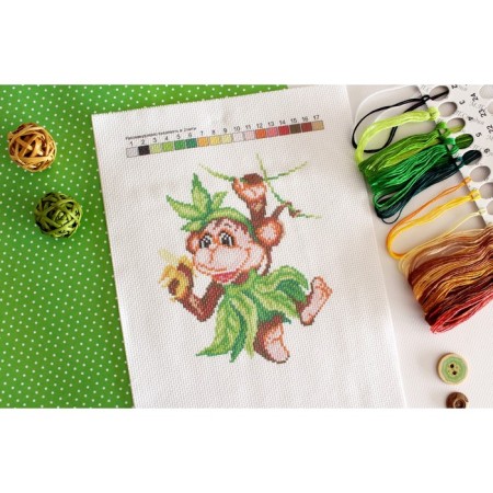 Embroidery set "Monkey" 21 × 30 cm-2