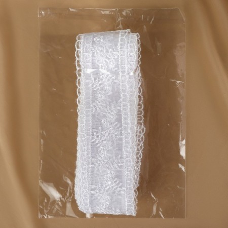 Lace on a grid, 50 mm × 11 ± 1 m, white color-2