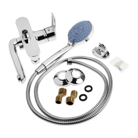 Bath mixer Zein Z3846, single -leaf, shower set, watering can 5 modes, chrome-11
