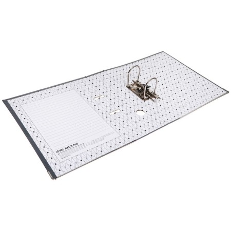 A4, 75 mm registrar, calligrata, PVC, metal edging, pocket for the spine, collected, gray-4