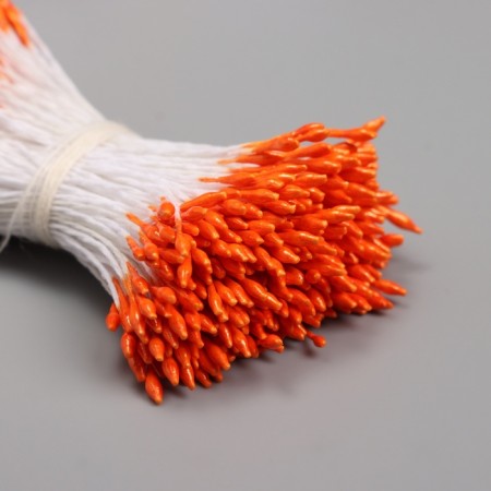 Stamens for artificial flowers gloss "risinki" orange set 360 pcs length 6 cm-2