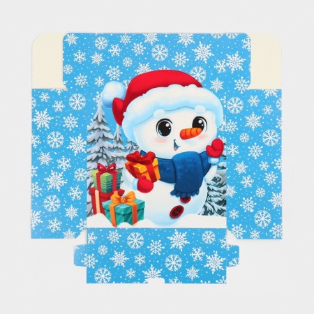 Folding box "Snowman", 25 x 25 x 10 cm, new year-4