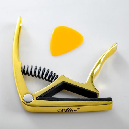 Kapodastast for the acoustic guitar ALICE A007K/GD gold-1