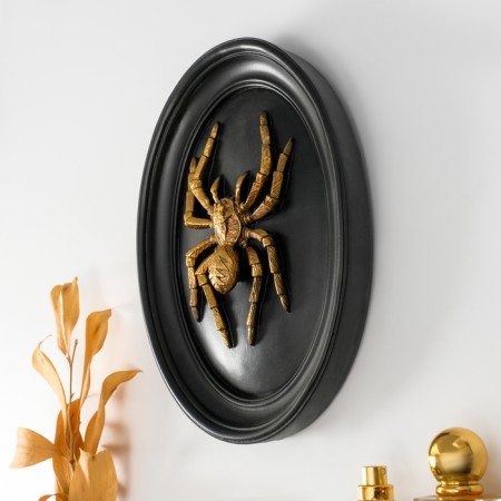 Panel interior polystone "Spider" black with gold 19x4x24 cm-1