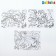 3D Doska for drawing neon markers "era of dinosaurs", lighting effects, with cards