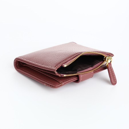 Women's wallet on the button, pink color-3