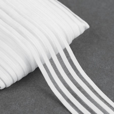 Decorative gum with transparent inserts, 29 mm, 10 ± 1 m, white color-1