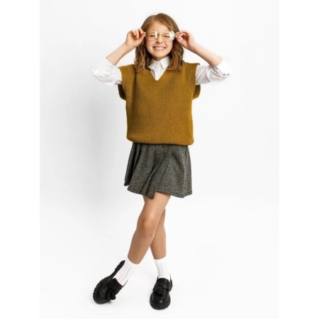 Vest for girls, height 128 cm, yellow color