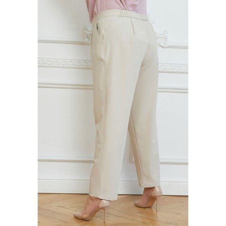 Female trousers, size 54, beige color-5