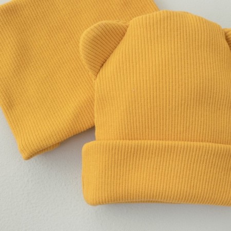 Kinderlitto Piccolino Kinderlitto kit, 2 items: hat, snood, age 2-3 years old, mustard color-1