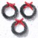 Decor "New Year's Wreath with a bow", a set of 3 pcs., Size 1 pc. -6.5 cm, dark green color