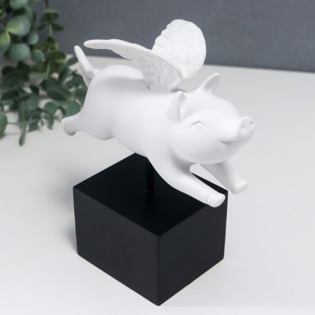 Polystone souvenir "White lead with wings" 18x8x17 cm-2