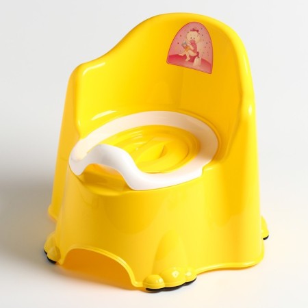 Pot children's anti -slip "comfort" with a lid, a removable bowl, yellow color