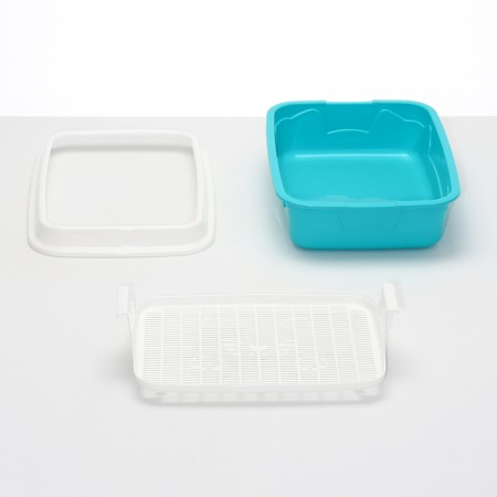 Toilet with side and net, 45x34x15 cm, gray/turquoise-7