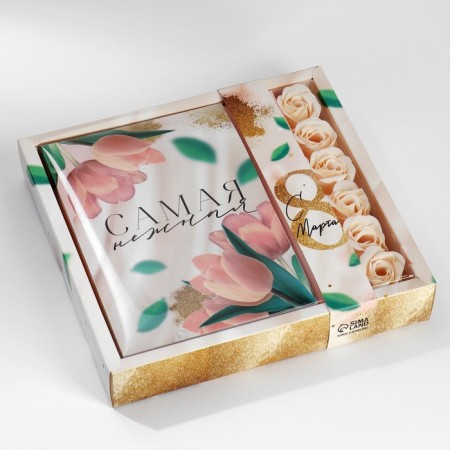Gift set "The most tender": A5 diary A5 80 sheets and soap petals-2