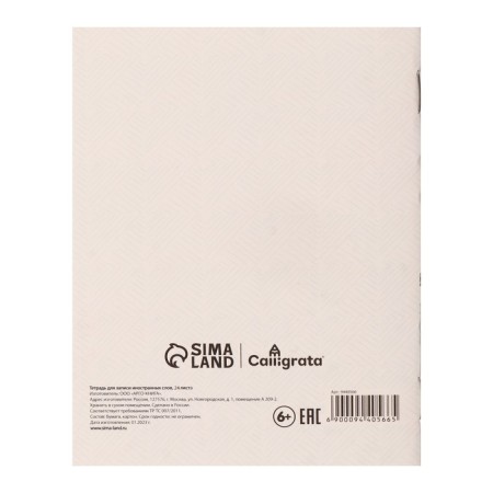 Notebook for recording foreign words a6 24 sheets Tower Bridge, cover Cover Cardboard, OFSET block 65g/m2-6