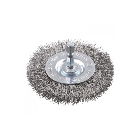 The brush is flat for the drill kwb, d = 75 mm, stainless steel. steel, hard, wire thickness 0.3 mm