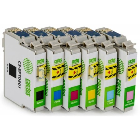 Inkjet cartridge Cactus cs-ept0807 black/yellow/blue/purple/light blue/light-purple-1