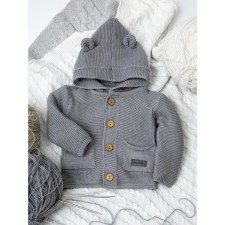 Baby blouse with a hood, height 68 cm, color gray color