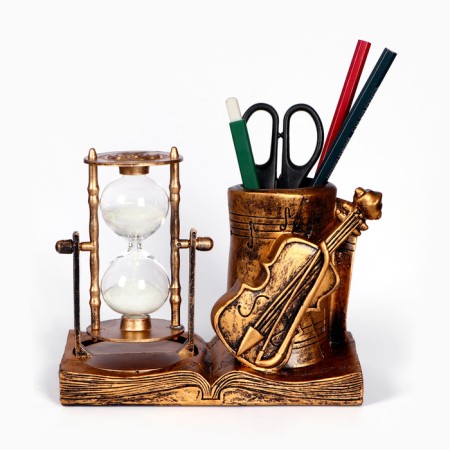 Sanding clock "Violin", souvenir, organizer for the office, 17 x 8 x 13 cm