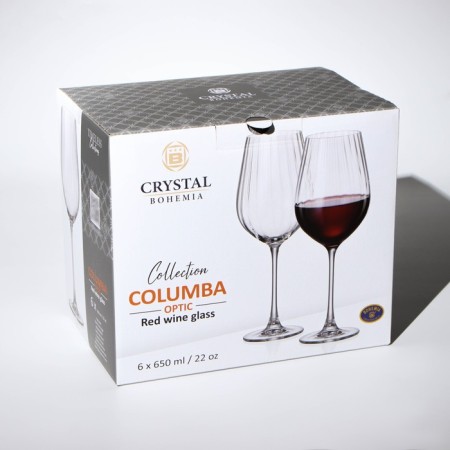 A set of glasses for the wine Columba Optic, glass, 650 ml, 6 pcs-3