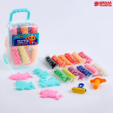 Smallpano -shaping dough 12 colors of 15 g, 5 forms, roller, press-1