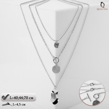 Piece "chain" Coin and toggle, color silver, 70 cm