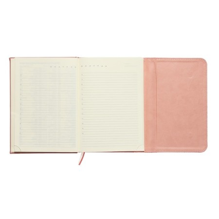 Leduced Diary A5, 160 sheets, Devente.irene, solid combined cover of artificial leather, cream block 70 g/m2, pink-9