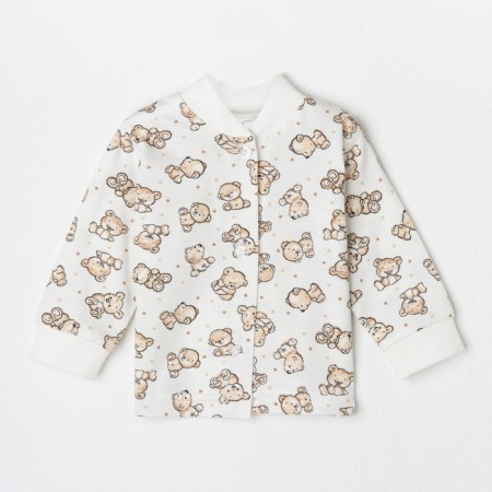 Baby blouse, beige color/bears, height 56 ​​cm